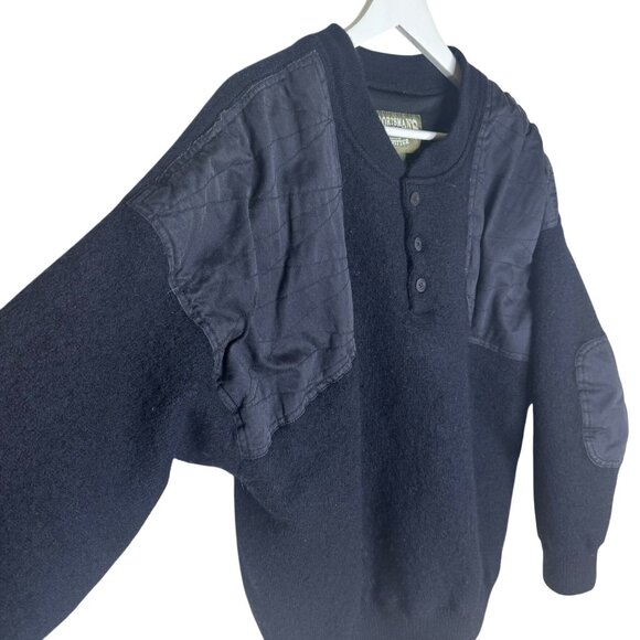 Sportsman's Warehouse Black Wool Hunting Sweater, Henley Neck Fully Lined, XXL - Picture 3 of 8